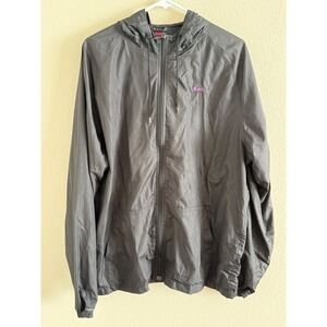 Quiksilver‎ Mens Hooded Lightweight Windbreaker Zip Up Jacket Black size XL